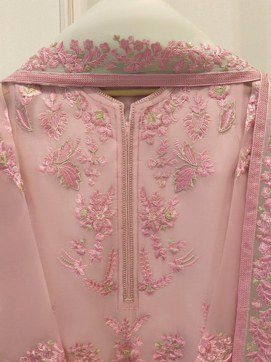 Agha Noor 3 Piece Pure Organza Embroidered Suit