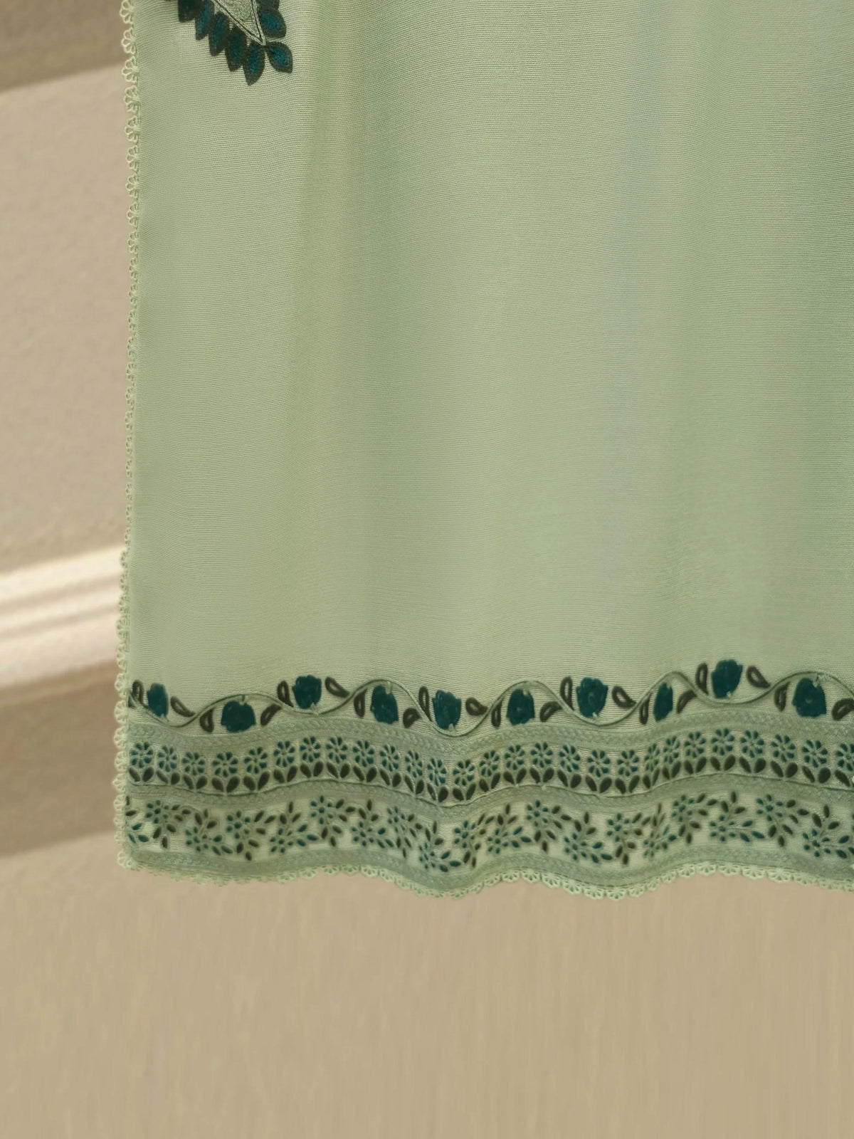 3 Piece - Pure Embroidered Cotton Net Suit - Lining In The Sleeves Too!