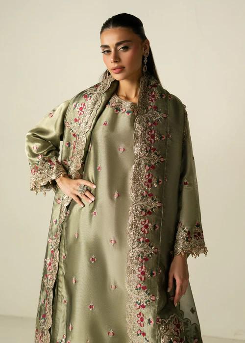 3 Piece Viscose Silk Embroidered Palazzo Suit