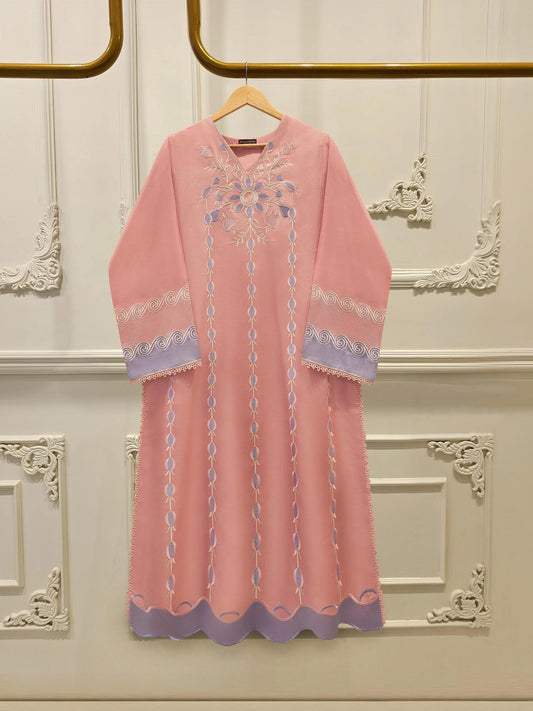 Agha Noor 2 Piece Korean Silk Embroidered Suit