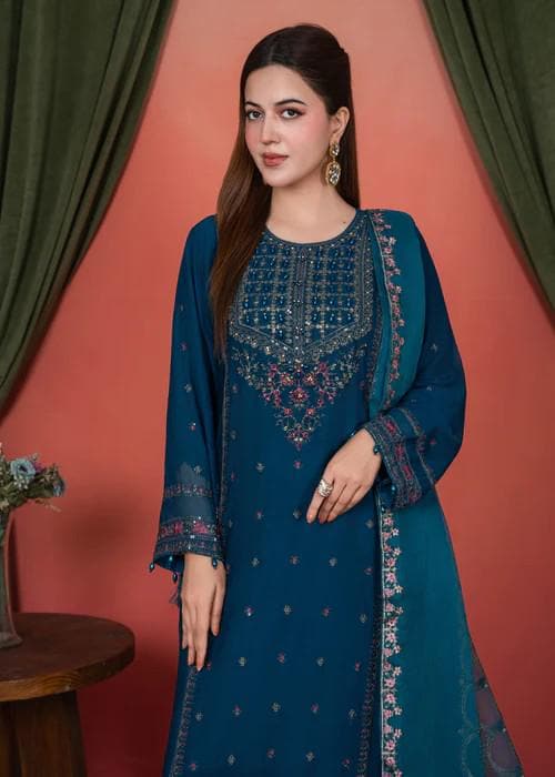3 Piece Embroidered Chiffon Kurta Set