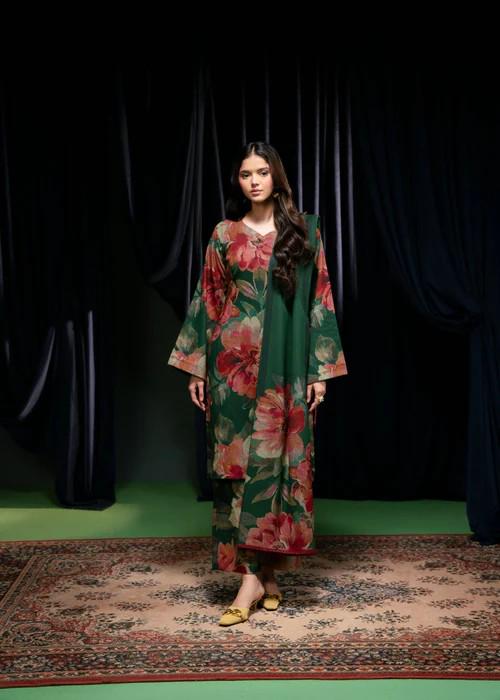 3 Piece Linen Suit - Bottle Green