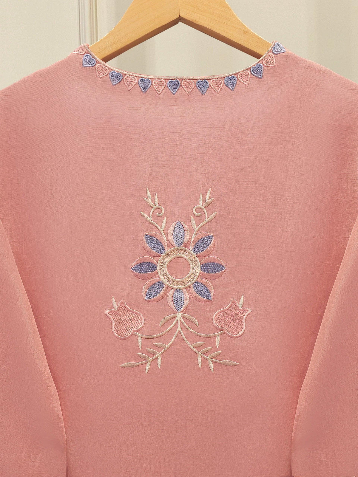 Agha Noor 2 Piece Korean Silk Embroidered Suit