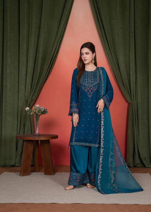 3 Piece Embroidered Chiffon Kurta Set