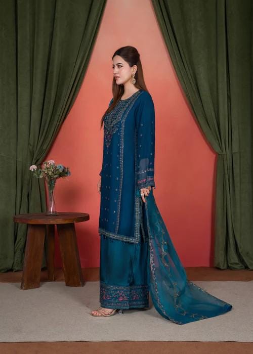 3 Piece Embroidered Chiffon Kurta Set