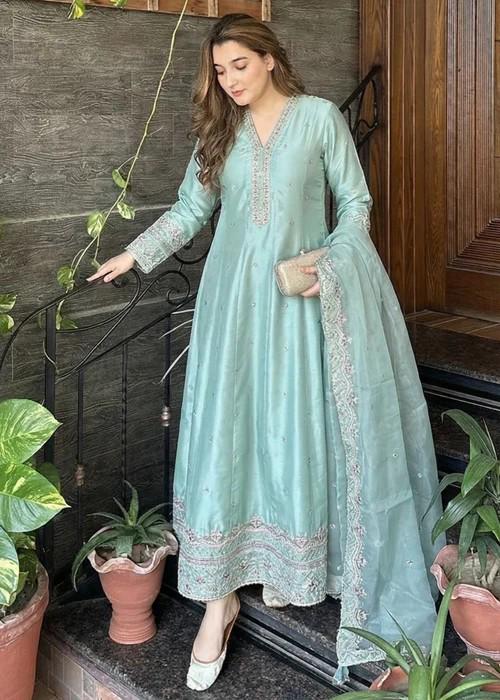 3 Piece Embroidered Silk Maxi Dress