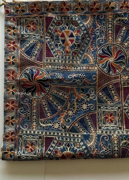 Heavily Embroidered Organza Tissue Silk Dupatta - Azure Medallion Organza