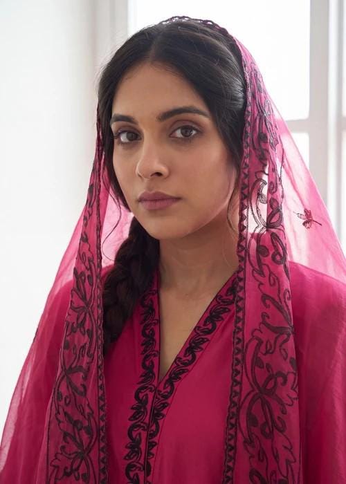 Embroidered Cotton Shalwar Suit – 3 Piece - Deep Carmine