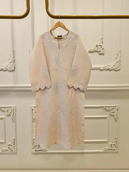 Aghanoor 2 piece - Pure Embroidered Lawn Suit - Beige