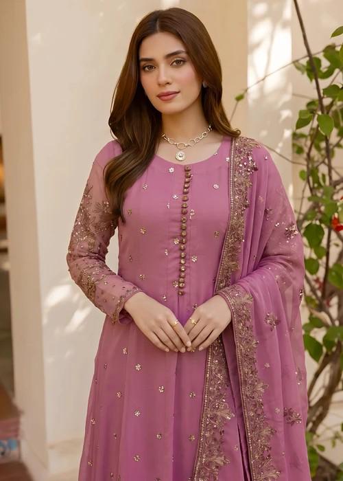 3 Piece Chiffon Maxi Dress - Zinnia Pink