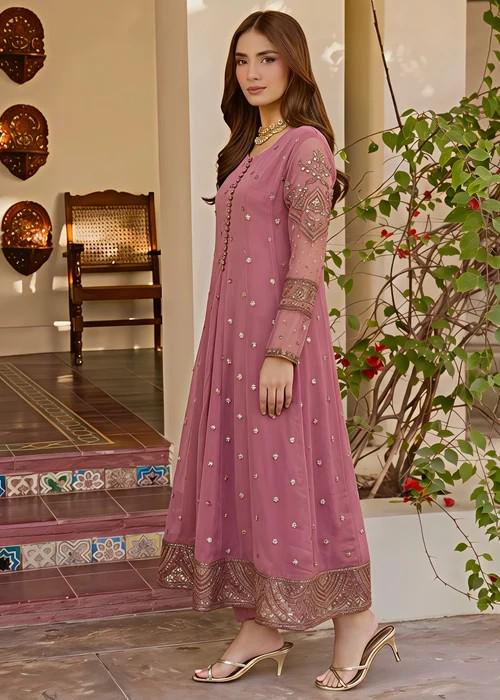 3 Piece Chiffon Maxi Dress - Zinnia Pink
