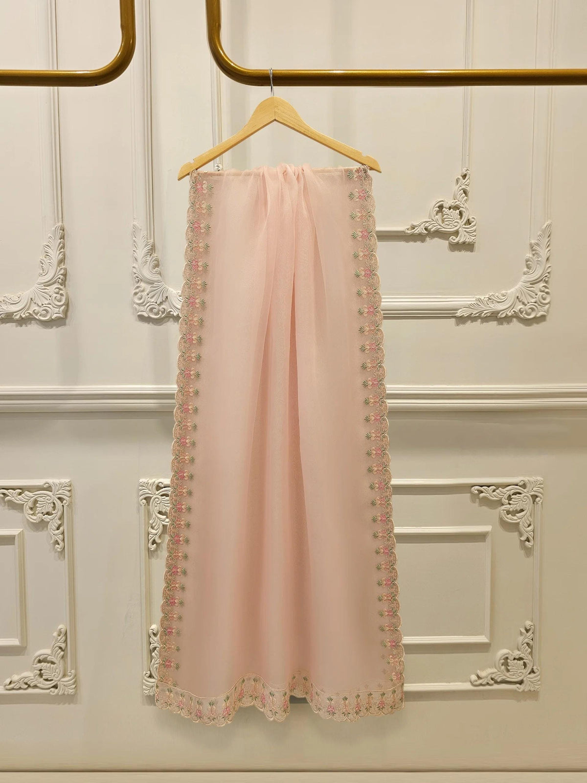 Agha Noor 3 Piece -  Pure Khadi Silk Embroidered Suit - Pink