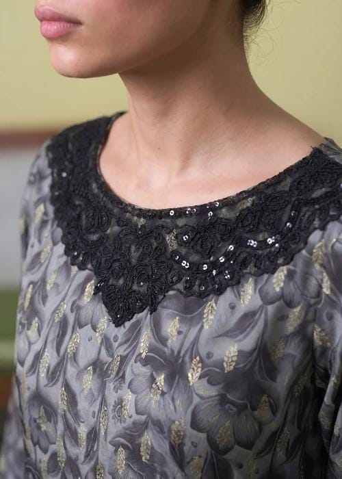 2 piece - Embroidered Lawn Kurta Shalwar Suit - Black