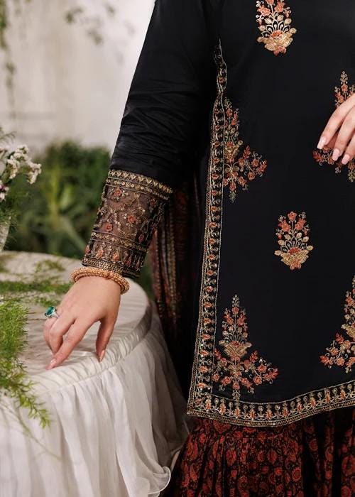 3 Piece Embroidered Gharara Suit
