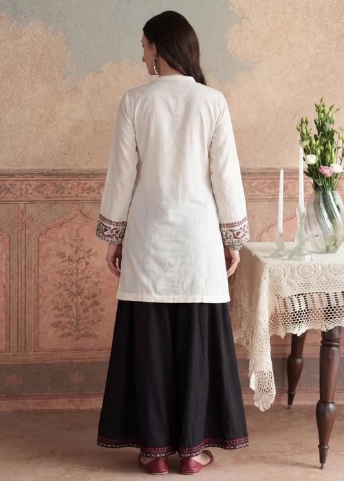 3 Piece Embroidered Sharara Suit