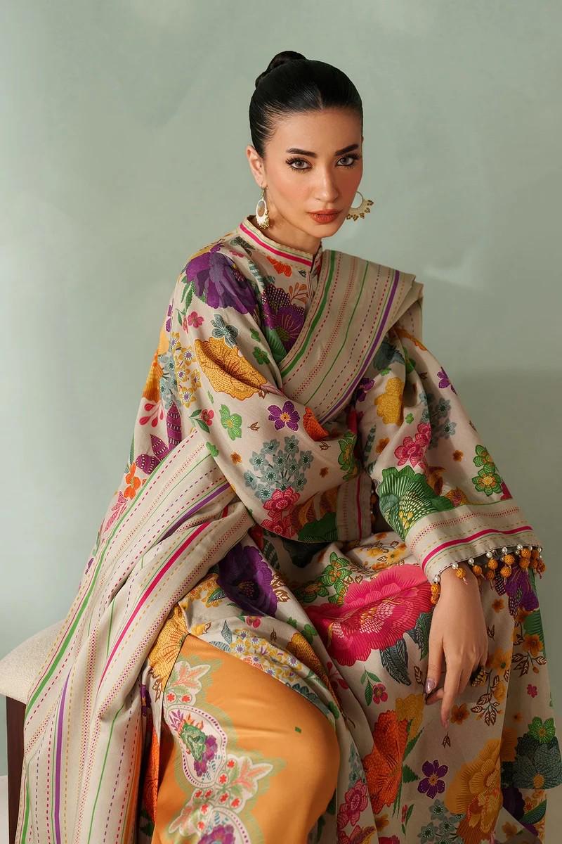 Baroque Printed Viscose Silk Suit - 3 Piece