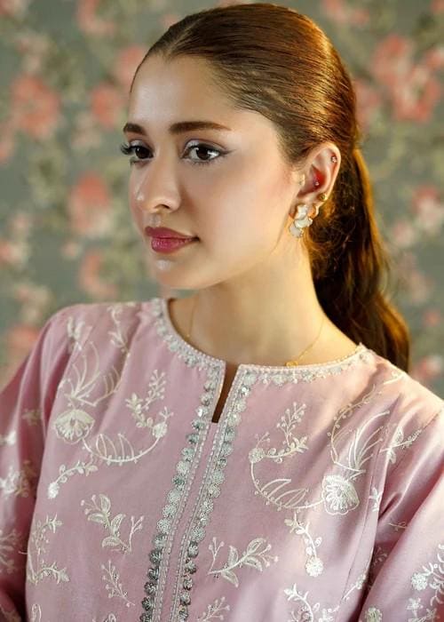 Embroidered Lawn Kurta Farshi Shalwar Suit - 2 Piece - Pink