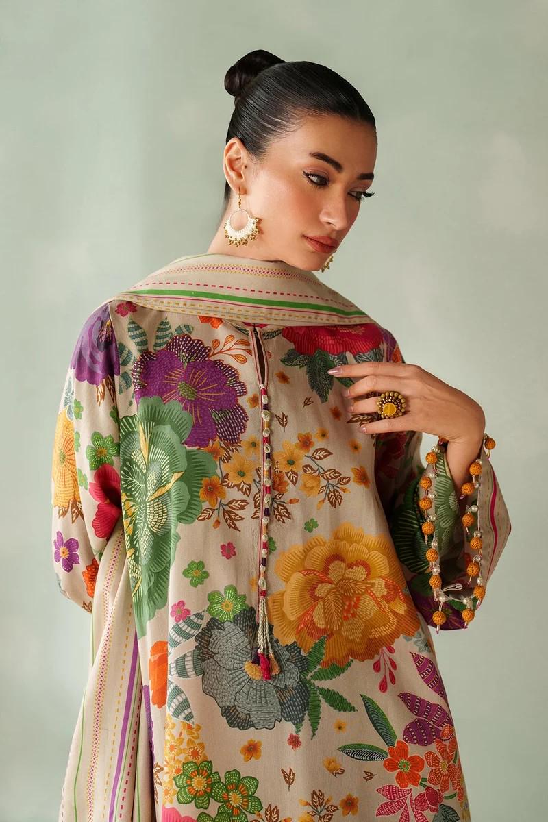 Baroque Printed Viscose Silk Suit - 3 Piece