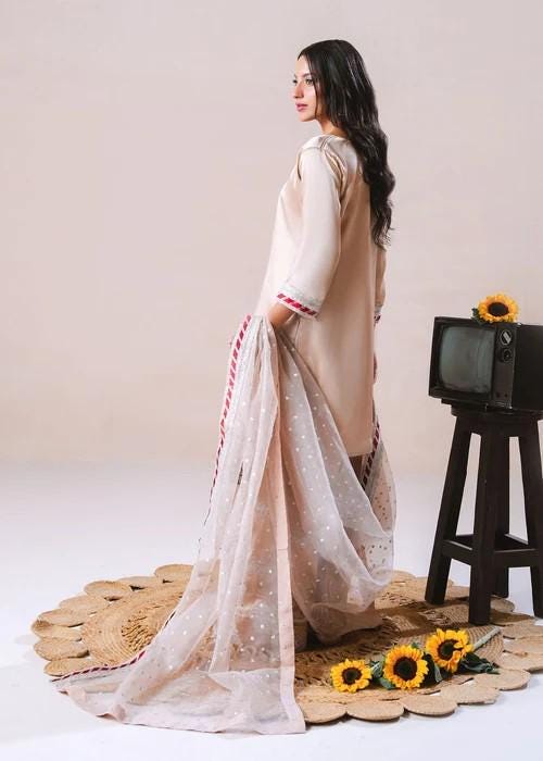 Charmeuse / Shamooz Silk Kurta Farshi Shalwar Set