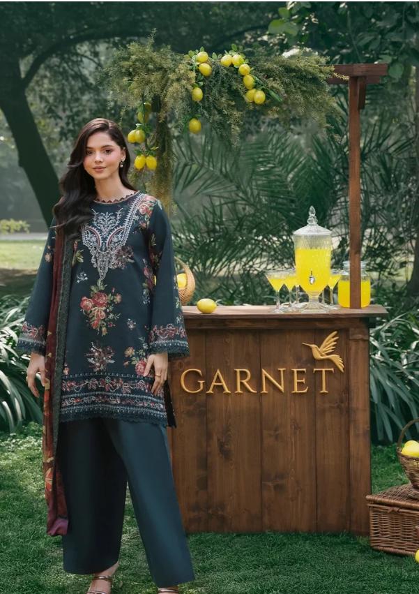Embroidered Lawn Shalwar Suit – 3 Piece - Chiffon Dupatta