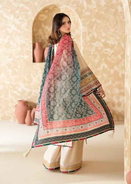 Embroidered Charmeuse Silk Sharara Suit - Cream