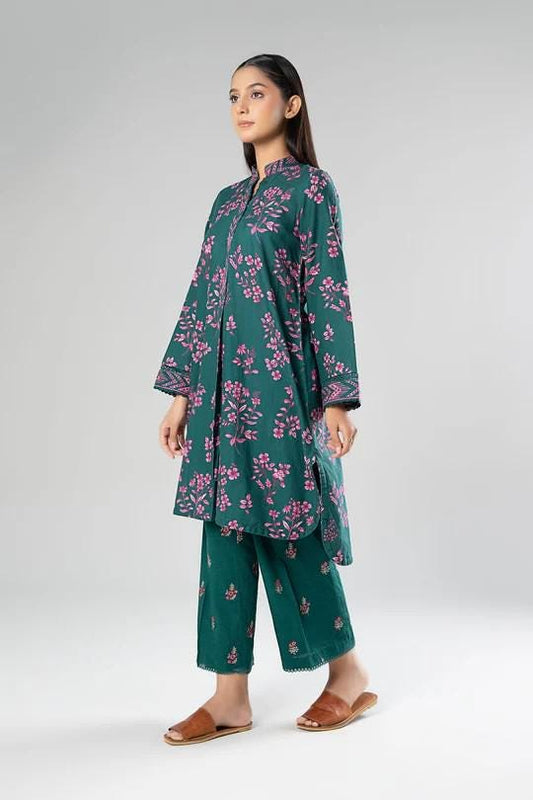 Maria.B - 2 Pc Printed Khaddar Suit  - Green